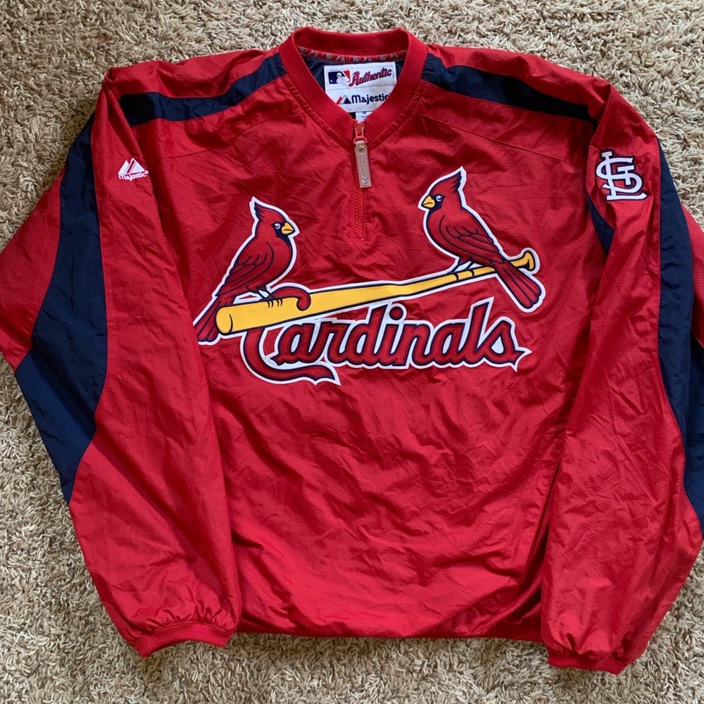 Majestic St Louis Cardinals Red and Navy Wond Breaker - Medium